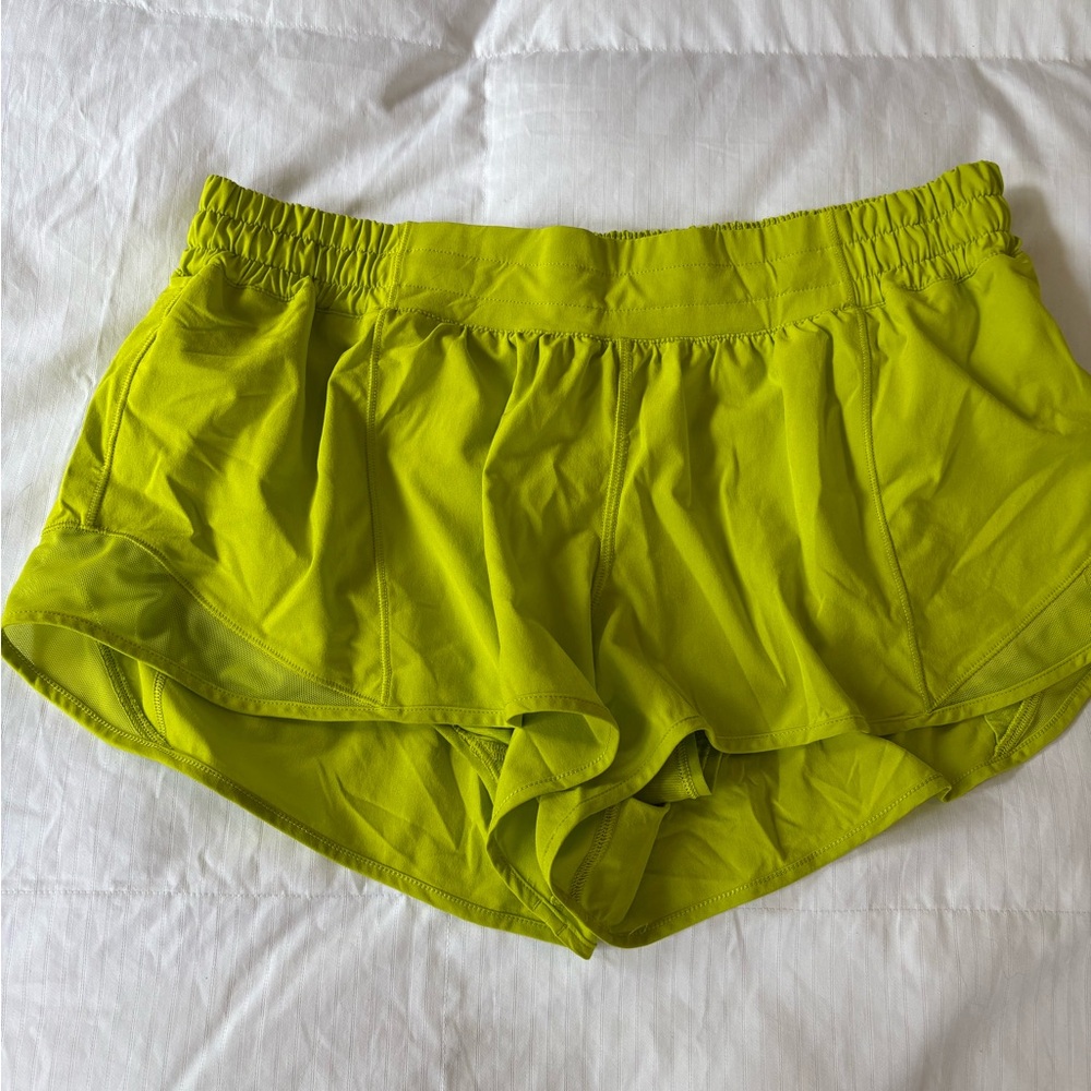 Vibrant Green Athletic Shorts with Elastic Waistband